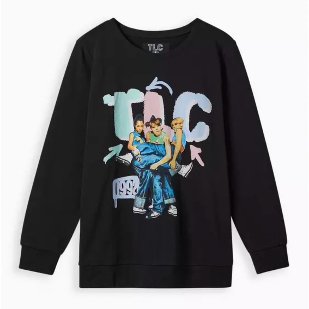TLC Black Graphic Sweatshirt - 1X